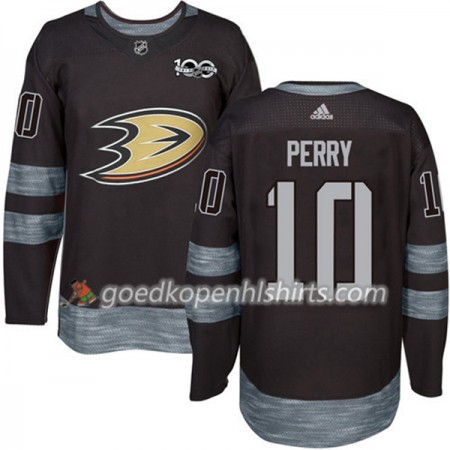 Anaheim Ducks Corey Perry 10 1917-2017 100th Anniversary Adidas Zwart Authentic Shirt - Mannen